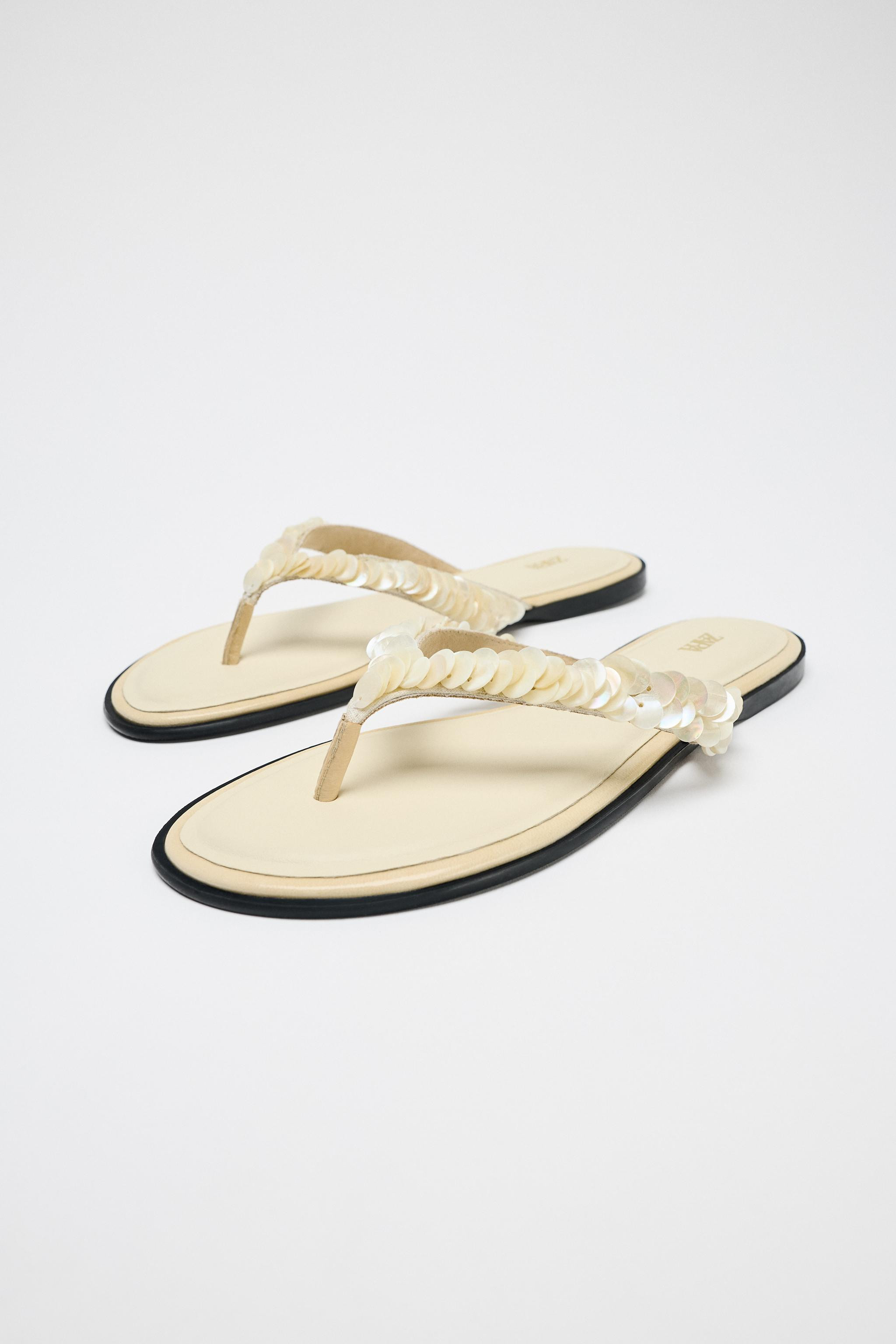 BEADED STRAP SANDALS | Zara UK