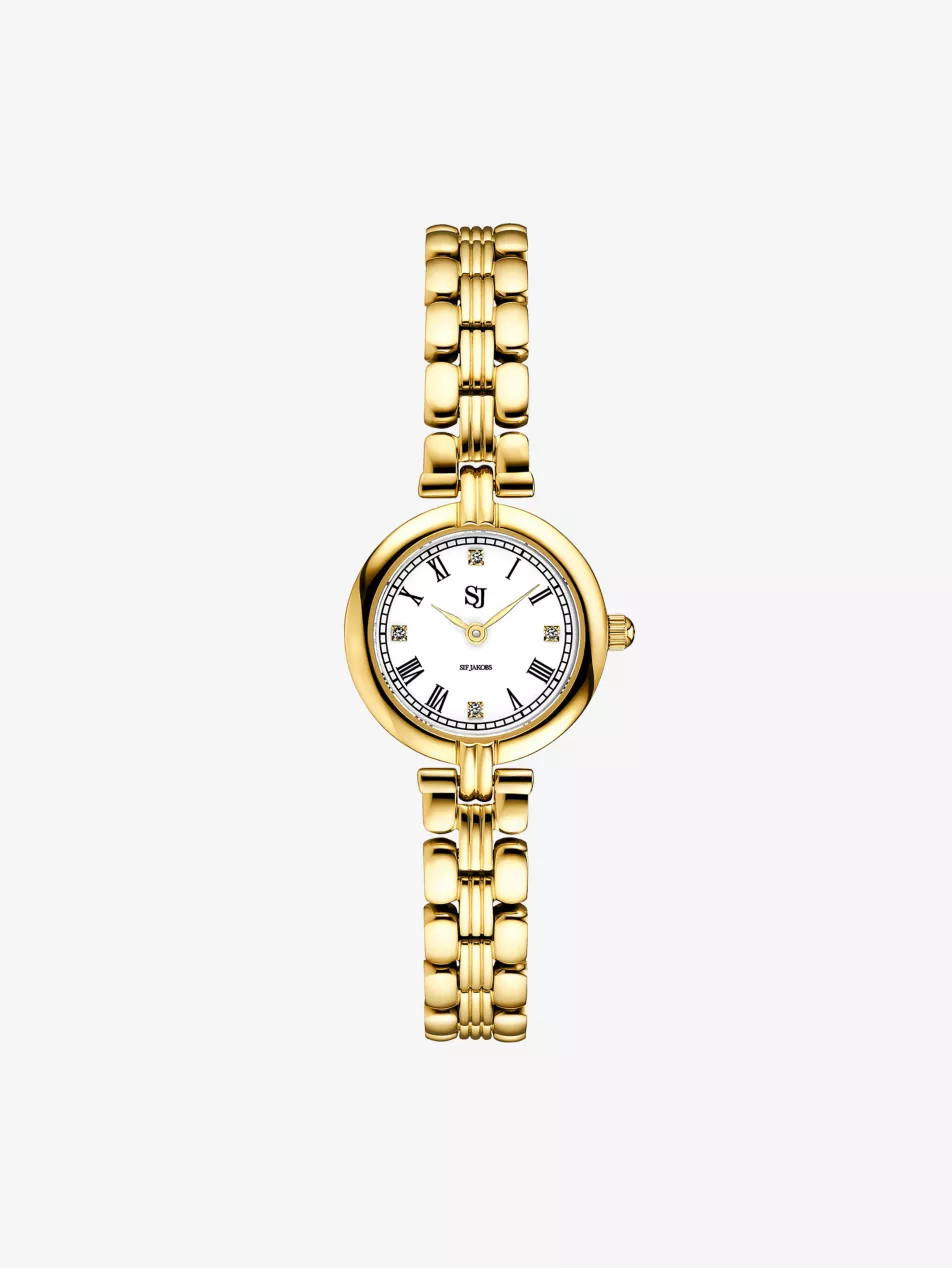 Isabella 18ct Yellow Gold-Plated Stainless-Steel Quartz Watch 25mm | Selfridges