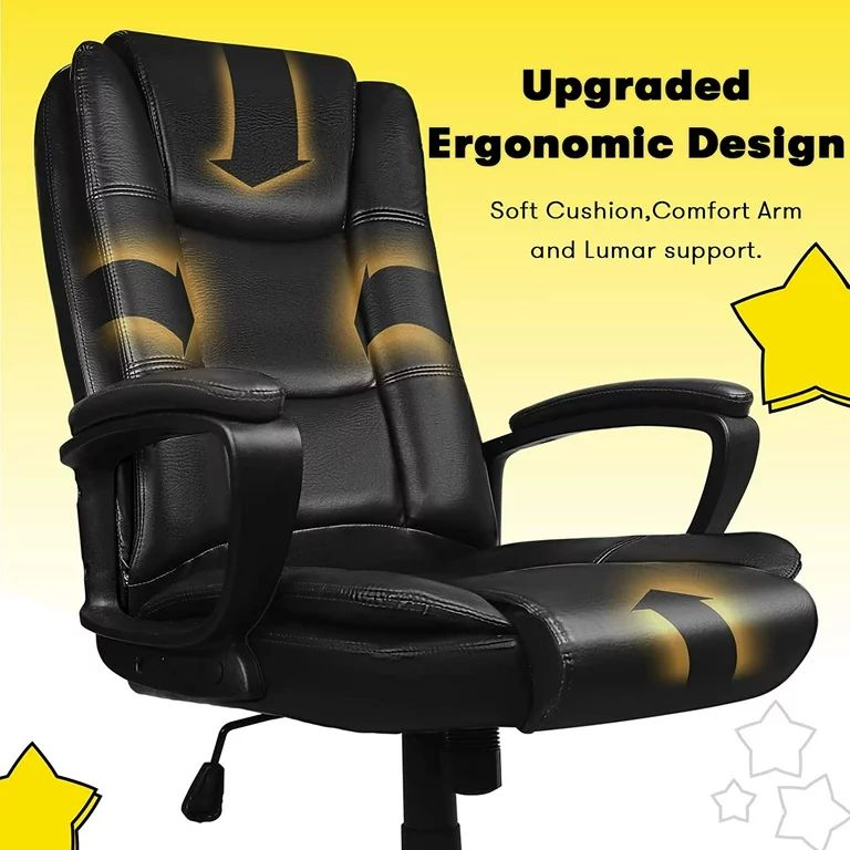 Home Office Chair, 8Hours Heavy Duty Design, Ergonomic High Back Cushion Lumbar Back Support, Com... | Walmart (US)