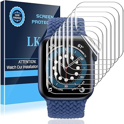 LK 6 Pack Screen Protector Compatible for Apple Watch Series 7 41mm / Apple Watch 40mm Series 5 6 SE | Amazon (US)