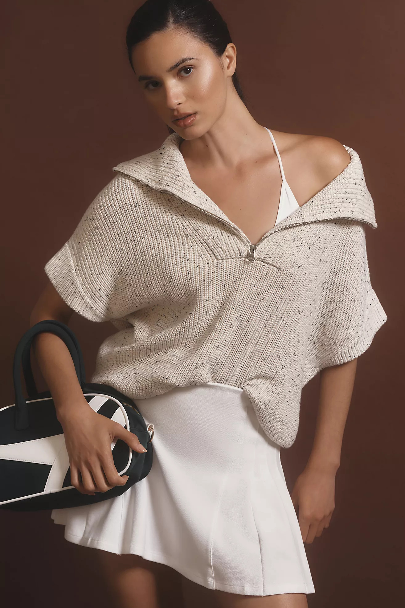 Varley Reagan Half-Zip Short-Sleeve Sweater | Anthropologie (US)