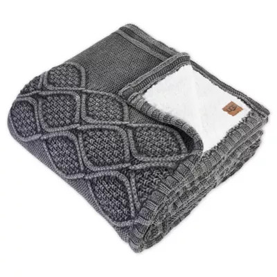 UGG® Boulder Throw Blanket in Charcoal | Bed Bath & Beyond