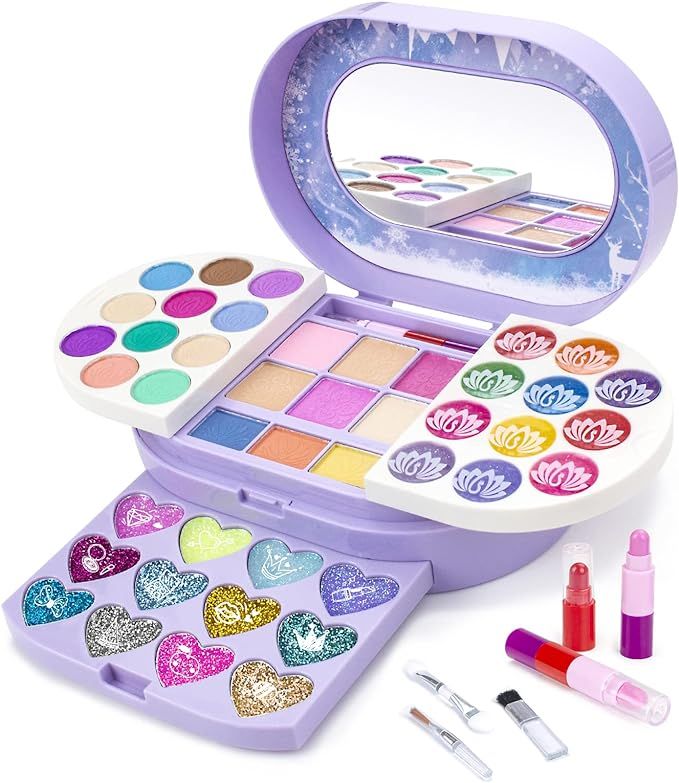 Tomons Kids Washable Makeup Kit, Fold Out Makeup Palette with Mirror, Make Up Toy Gifts for Girls... | Amazon (US)