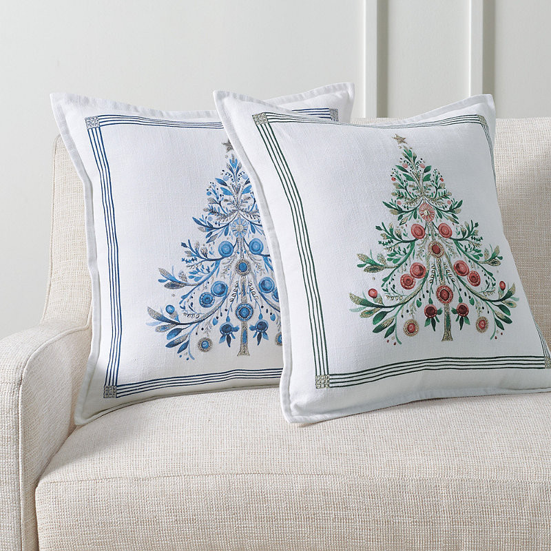 Shimmering Christmas Pillow Cover - Indigo - Frontgate | Frontgate