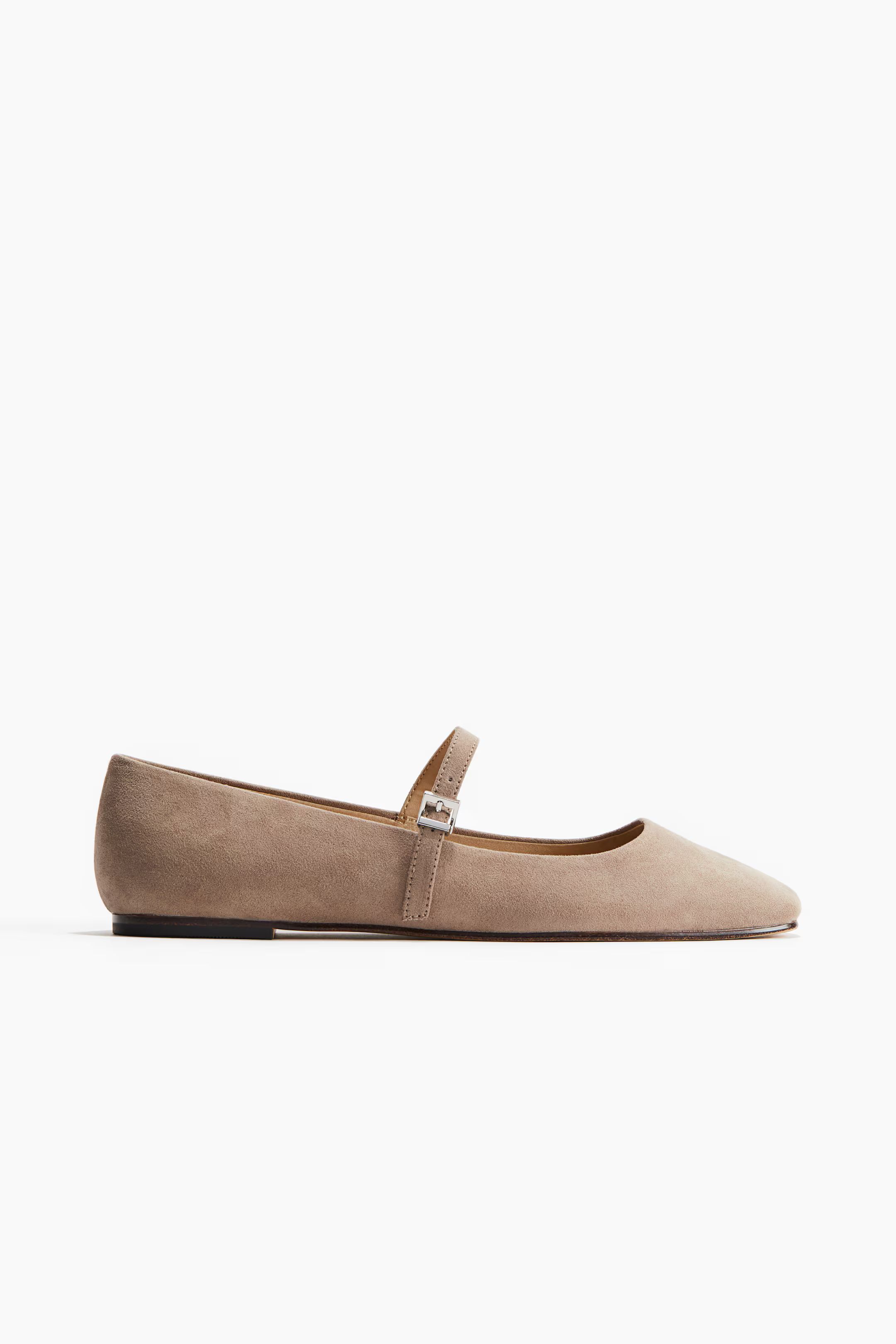 Mary Jane ballet pumps - No heel - Greige - Ladies | H&M GB | H&M (UK, MY, IN, SG, PH, TW, HK)