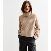 Women's Cream Cable Knit Roll Neck Jumper New Look | New Look (UK)