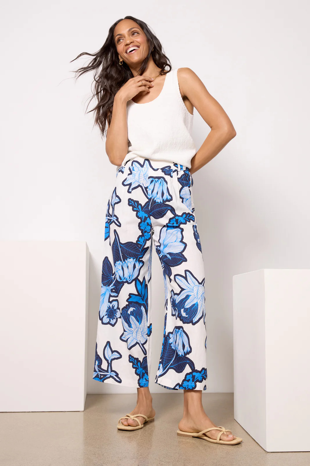 Tropical Floral Linen Pant | Evereve