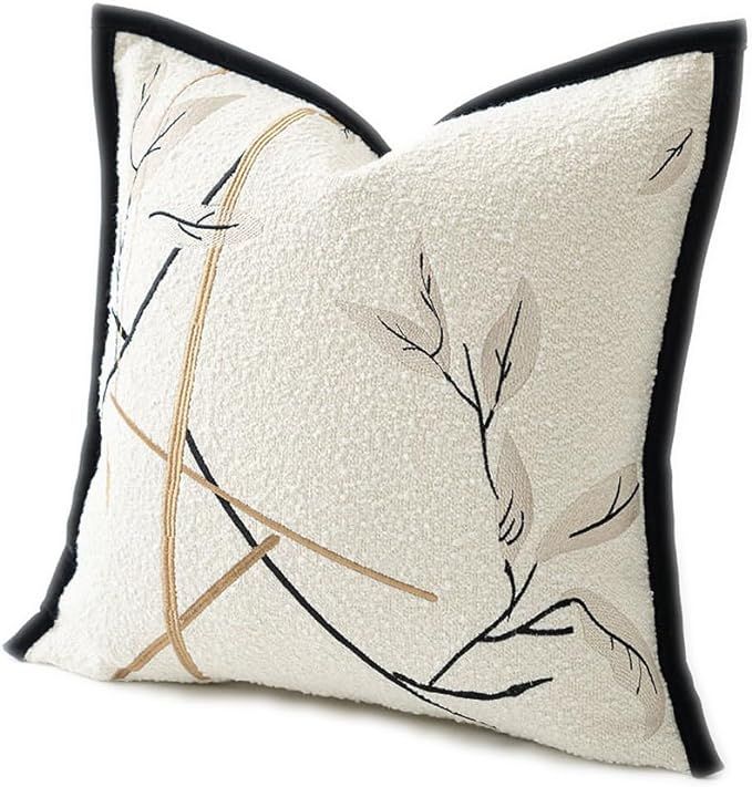 Croker Horse 20x20'' inches Chinoiserie Throw Pillow Cushion Cover - Leaf Tufted Jacquard Embroid... | Amazon (US)