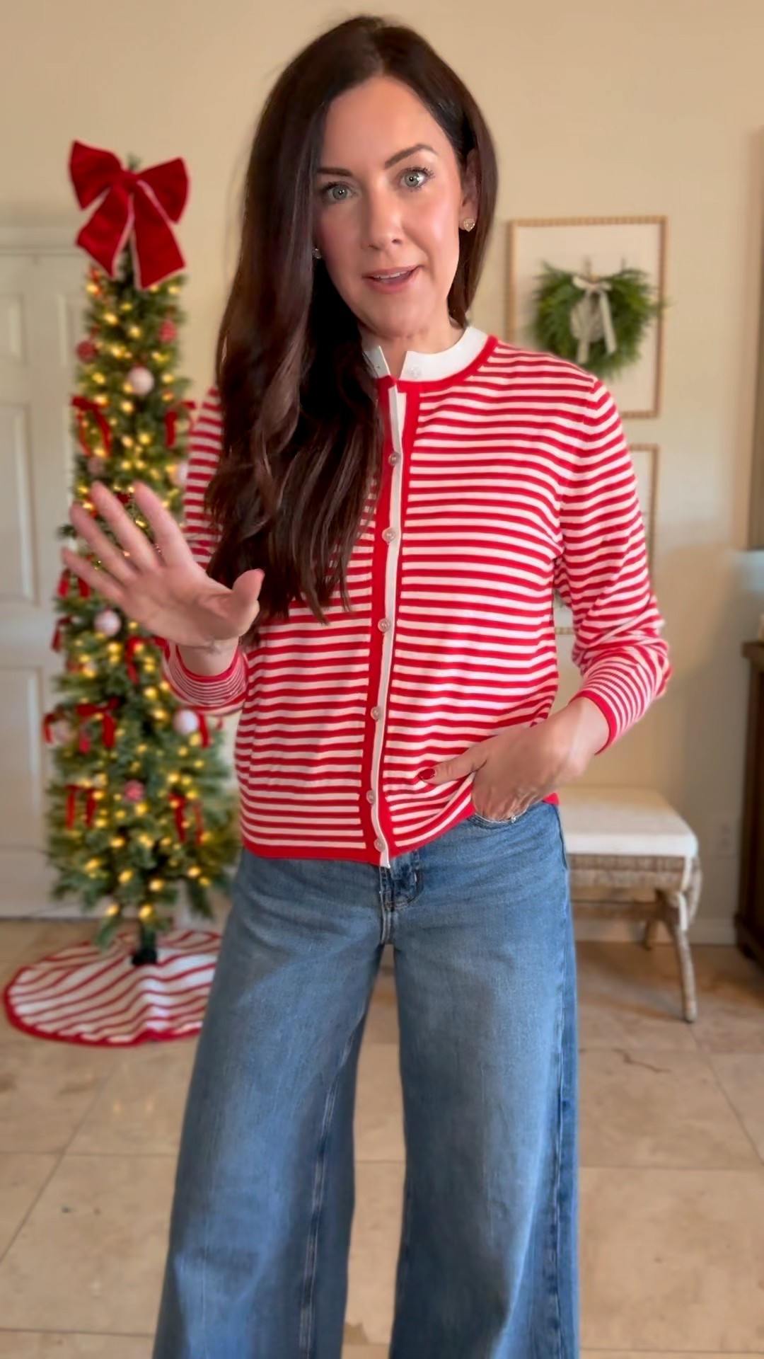 Medium sweater
Size 2 regular jeans—40% off
Go down in flats 

#LTKGiftGuide #LTKSaleAlert #LTKHoliday