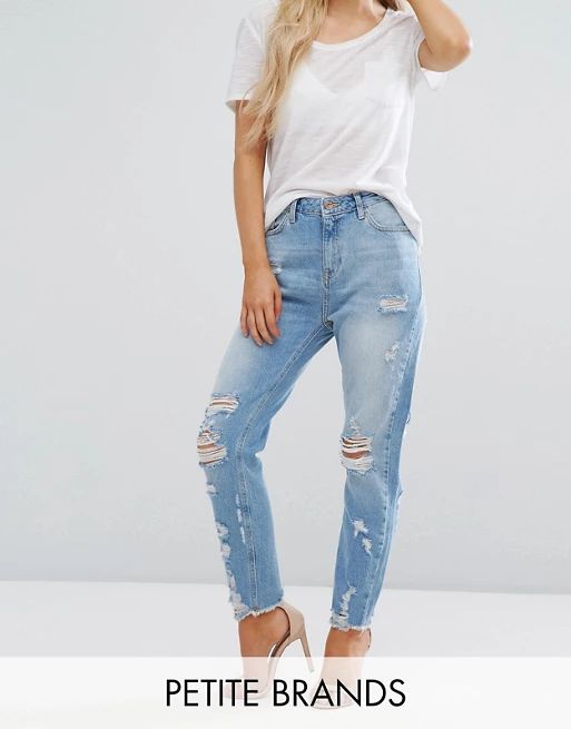New Look Petite Extreme Ripped Jeans | ASOS UK