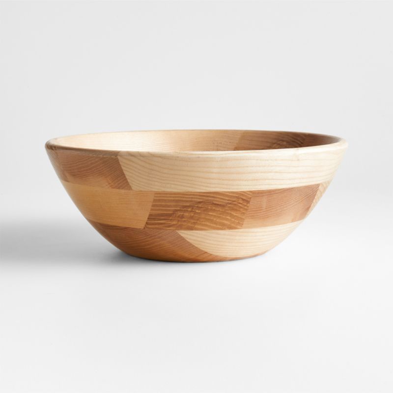 Carson Ash Wood 12" Medium Bowl | Crate and Barrel | Crate & Barrel