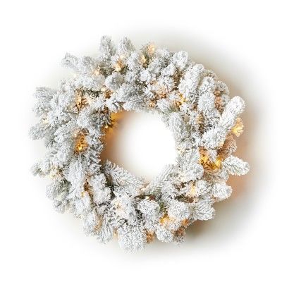 New York Flocked Faux Wreath | Williams-Sonoma