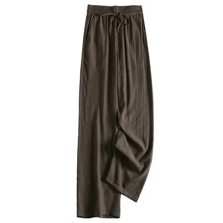 ZFWDUNSA Boho Pants for Women Women s High Waist Straight Wide Leg Casual Loose Solid Color Pants | Walmart (US)