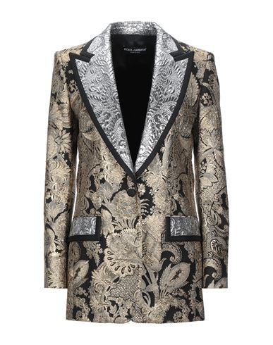 Dolce & gabbana Woman Blazer Gold Size 12 Synthetic fibers, Polyamide, Silk, Metallic fiber, Cotton | YOOX (US)