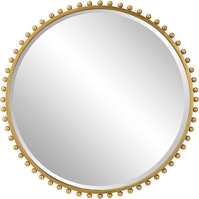 Uttermost Taza Gold Leaf Iron 32" Round Wall Mirror | Amazon (US)