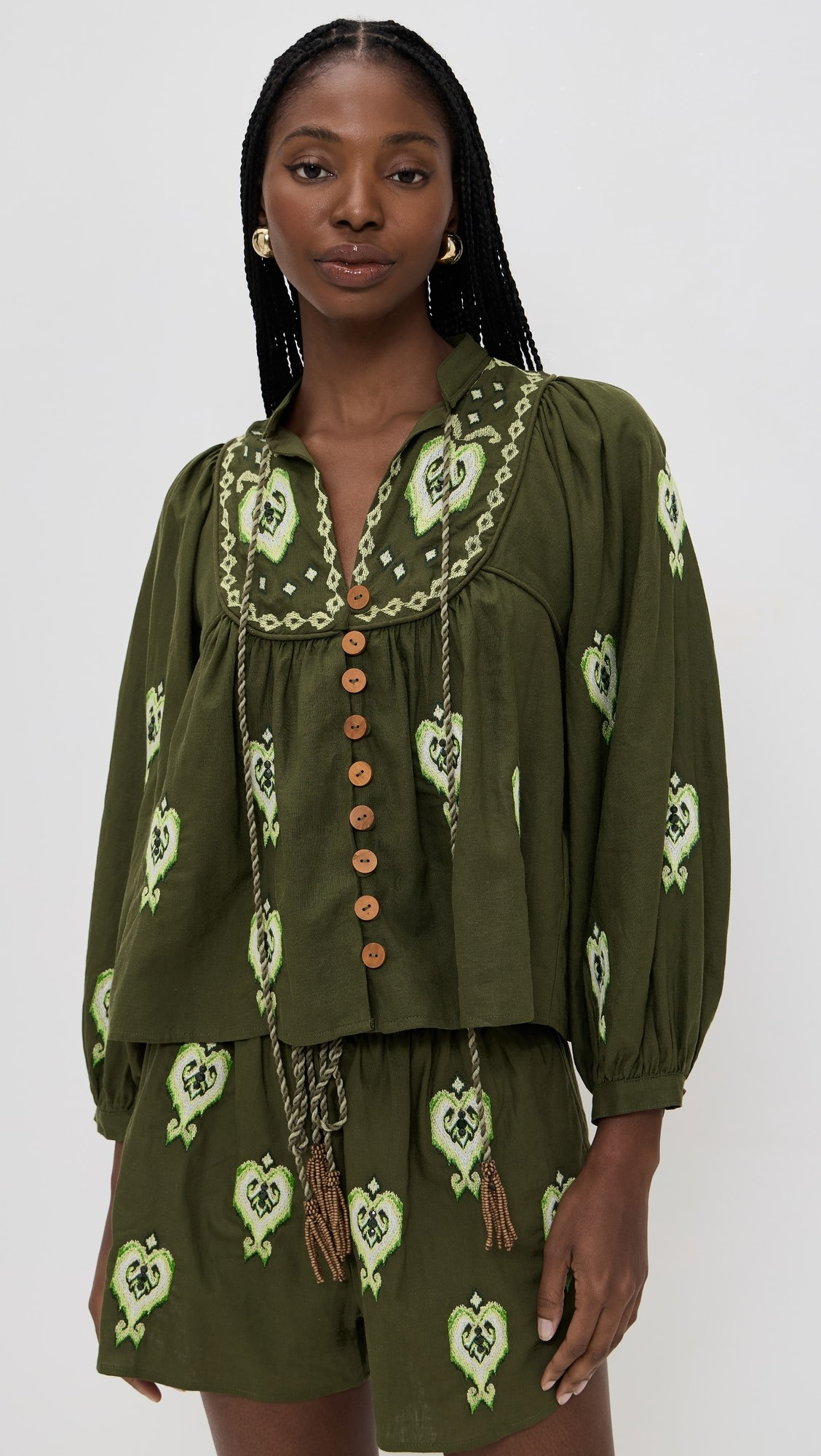 Green Embroidered Blouse | Shopbop