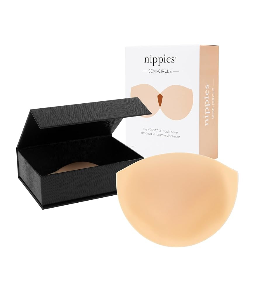 Nippies Semi-Circle Nipple Covers for Women, A-C Cups - Reusable Silicone Pasty with Skin-Safe Ad... | Amazon (US)