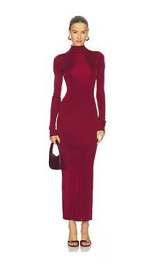 L'Academie Syndi Maxi Knit Dress in Burgundy from Revolve.com | Revolve Clothing (Global)