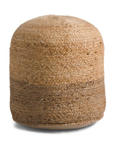 Jute Color Blocked Outdoor Pouf | Marshalls