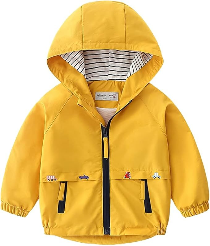 Volunboy Toddler Boys Windbreaker Casual Outerwear Kids Lightweight Zip Hooded Jacket Baby Cute D... | Amazon (US)