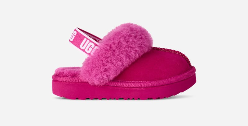 UGG® Toddlers' Funkette Sheepskin Slippers in Dark Peony, Size 7T | UGG (US)