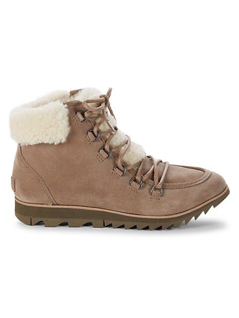 Harlow Sherpa-Trimmed Leather Booties | Saks Fifth Avenue OFF 5TH
