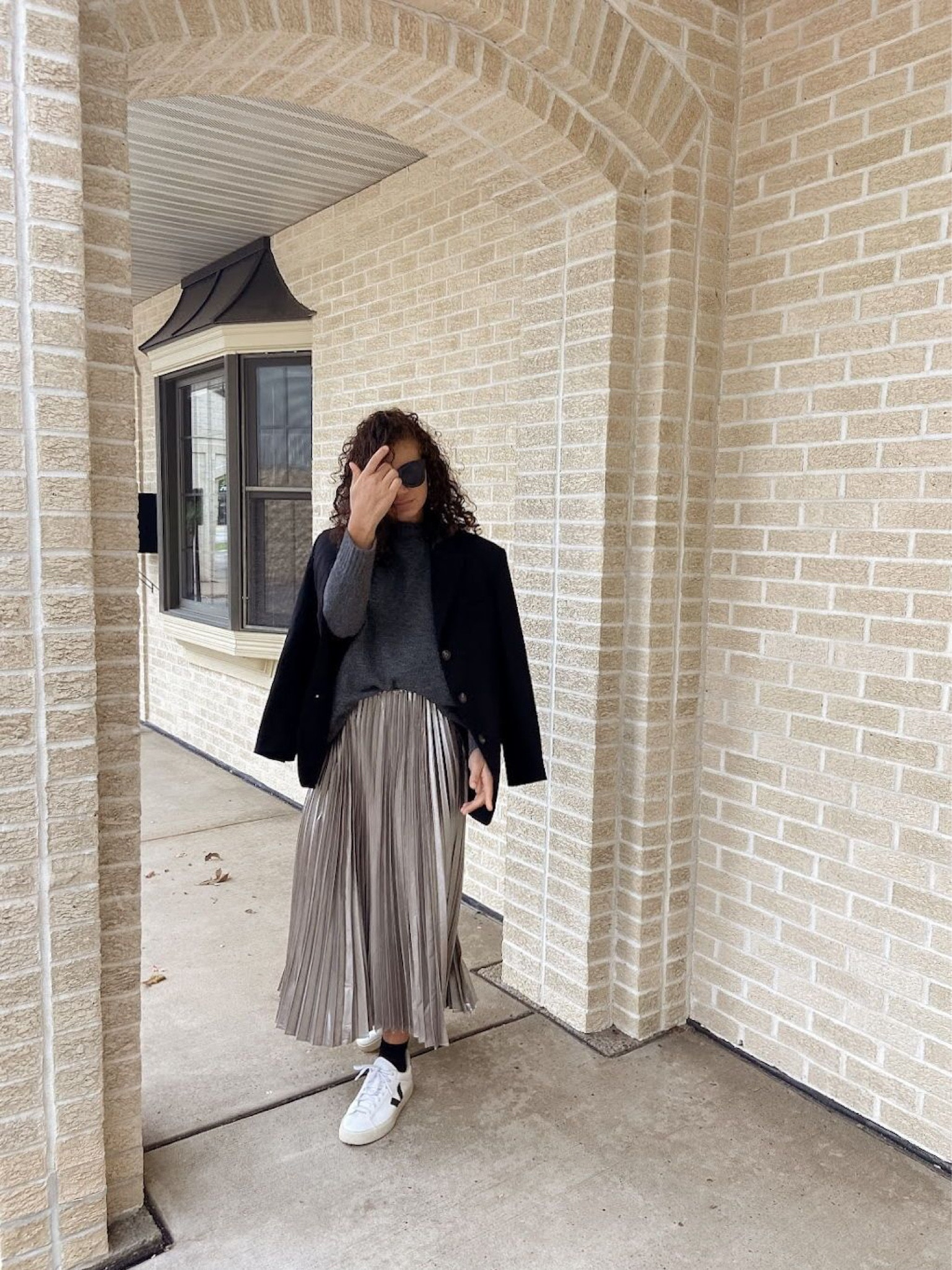 Get more use out of your holiday clothes by wearing them before and after the holidays. Dress down your metallic pleated midi skirt with a cozy sweater and sneakers. A blazer adds that chic touch! 

Wearing a size 4 in the blazer, small in the sweater, and a small in the skirt. Wearing a 41 in the Veja sneakers (usually US 10)

#LTKstyletip #LTKHoliday #LTKSeasonal