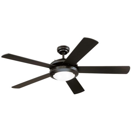 Comet 52" 5 Blade Hanging Indoor Ceiling Fan with Reversible Motor, Blades, Light Kit, and Down R... | Build.com, Inc.