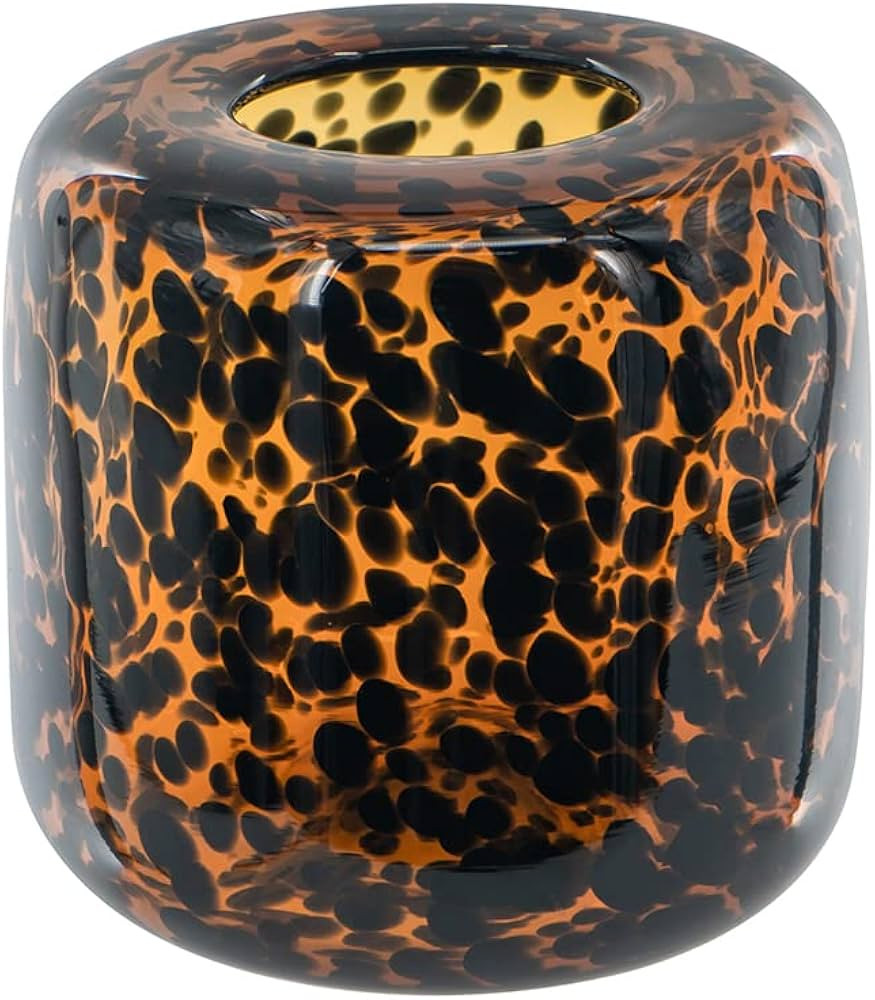 A&B Home Amber Tortoise Vase - Cylindrical Decorative Glass Vase, Tabletop Home Décor, Living Ro... | Amazon (US)