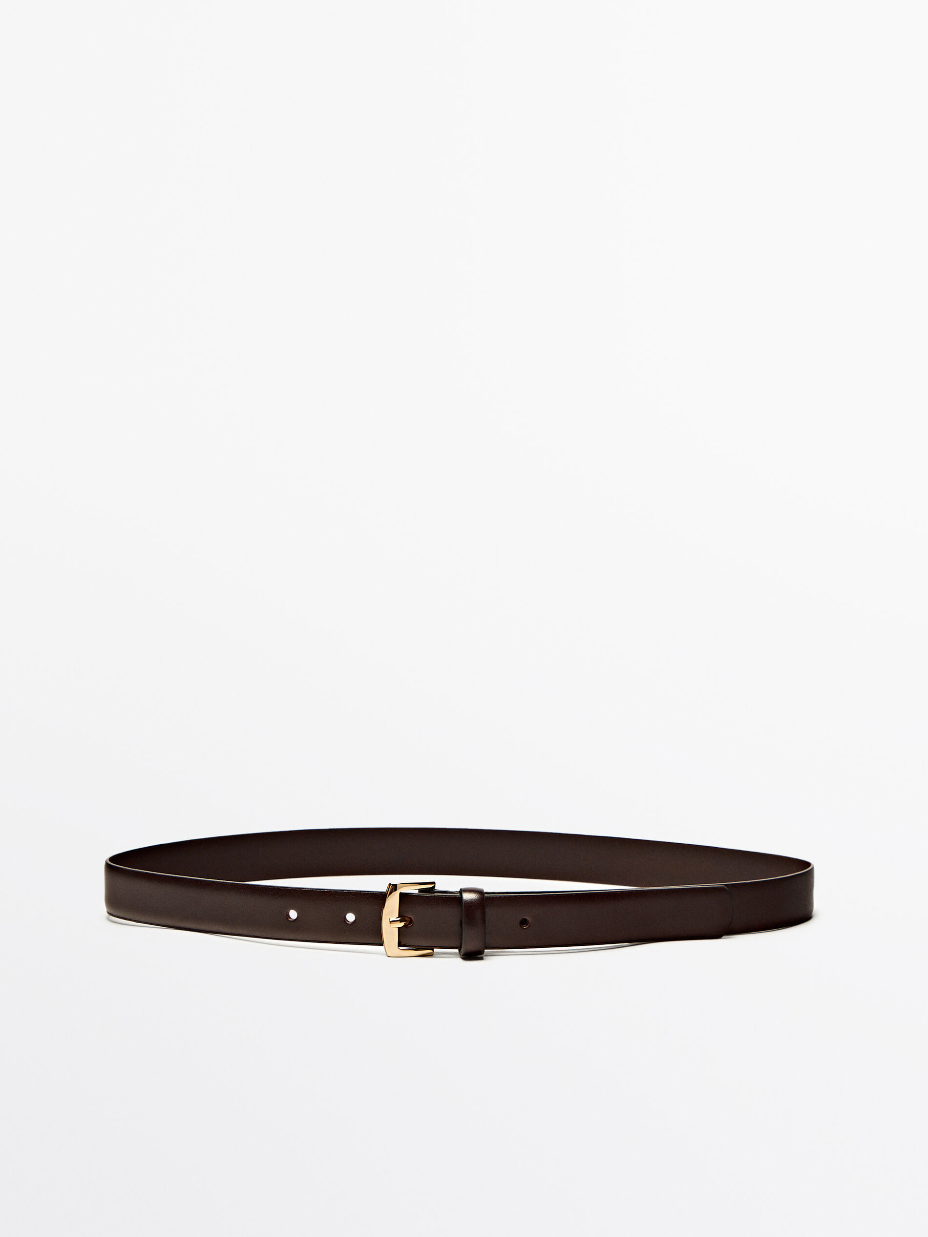 Leather belt with square buckle | Massimo Dutti UK