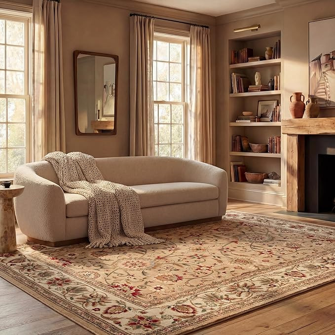 SAFAVIEH Lyndhurst Collection Area Rug - 8' x 11', Beige & Ivory, Traditional Oriental Design, No... | Amazon (US)