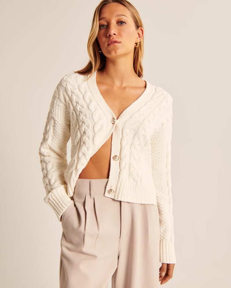 Women's Chenille Short Cardigan | Women's New Arrivals | Abercrombie.com | Abercrombie & Fitch (US)