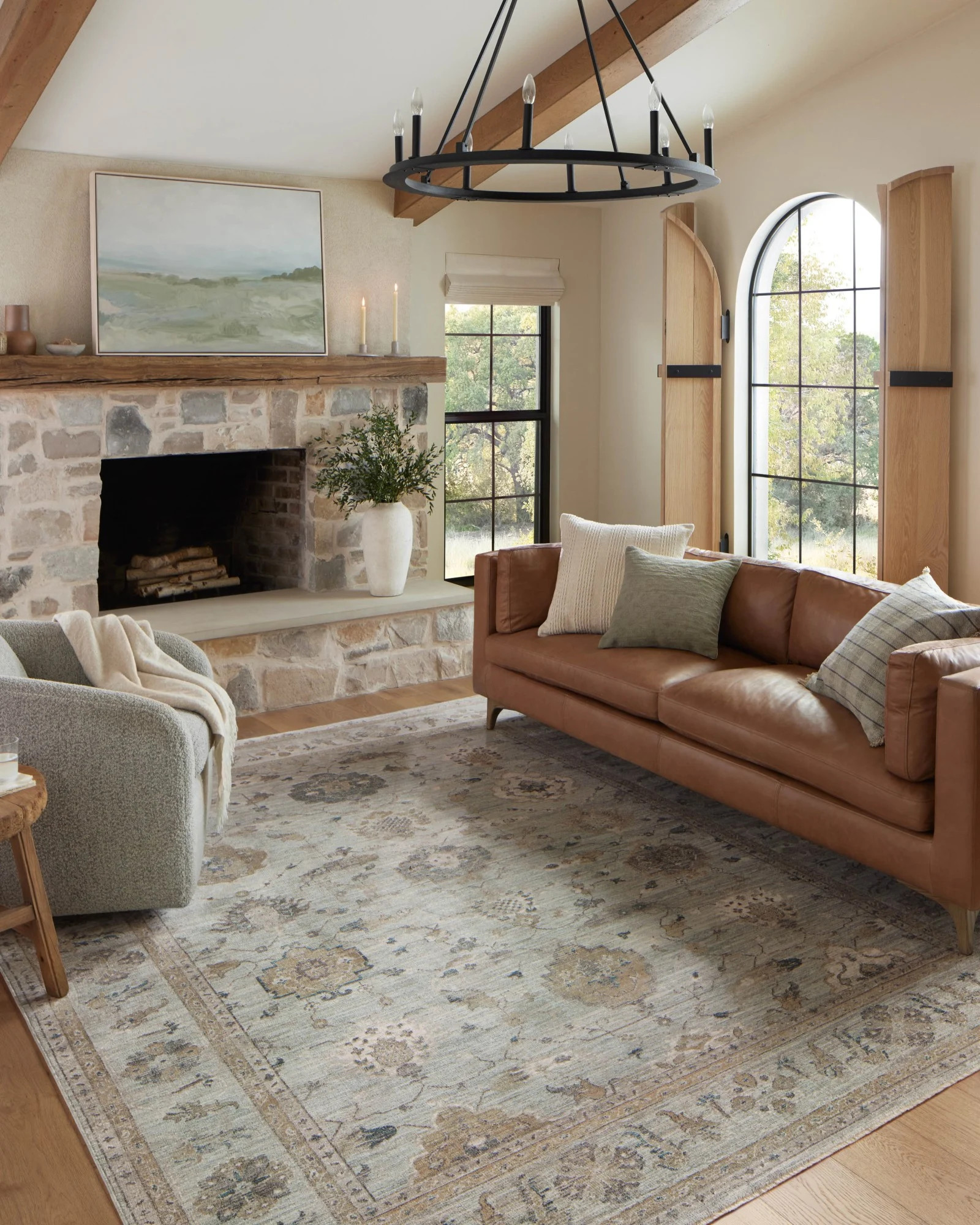 Magnolia Home by Joanna Gaines x Loloi-Millie-MIE-02-Sky, Gold | Rugs Direct