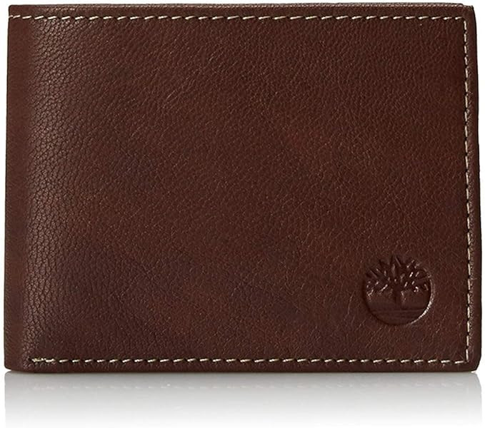 Timberland Men's Blix Slimfold Leather Wallet, Brown, One Size | Amazon (US)
