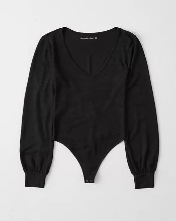 Cozy Puff-Sleeve Bodysuit | Abercrombie & Fitch US & UK