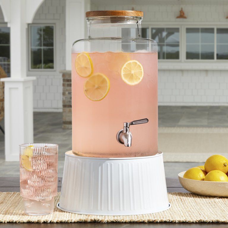 Better Homes& Gardens 2 Gallon Glass Dispenser with Acacia Wood Lid | Walmart (US)