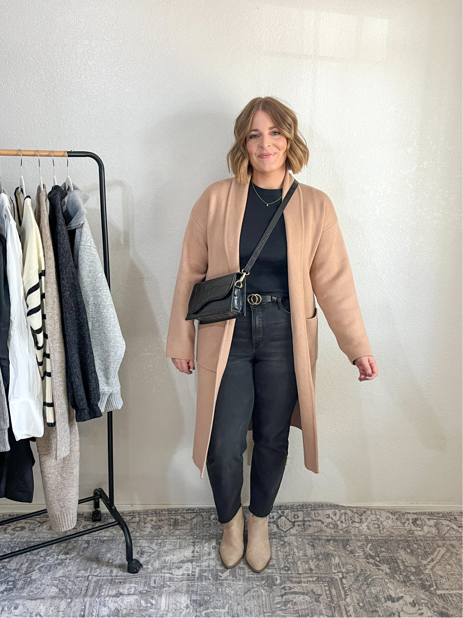 One base// 5 ways…styled with a coatigan! 

Wearing M in coatigan (wish I did L)
Top L (tts)
Jeans tts

#LTKfindsunder50 #LTKmidsize #LTKworkwear