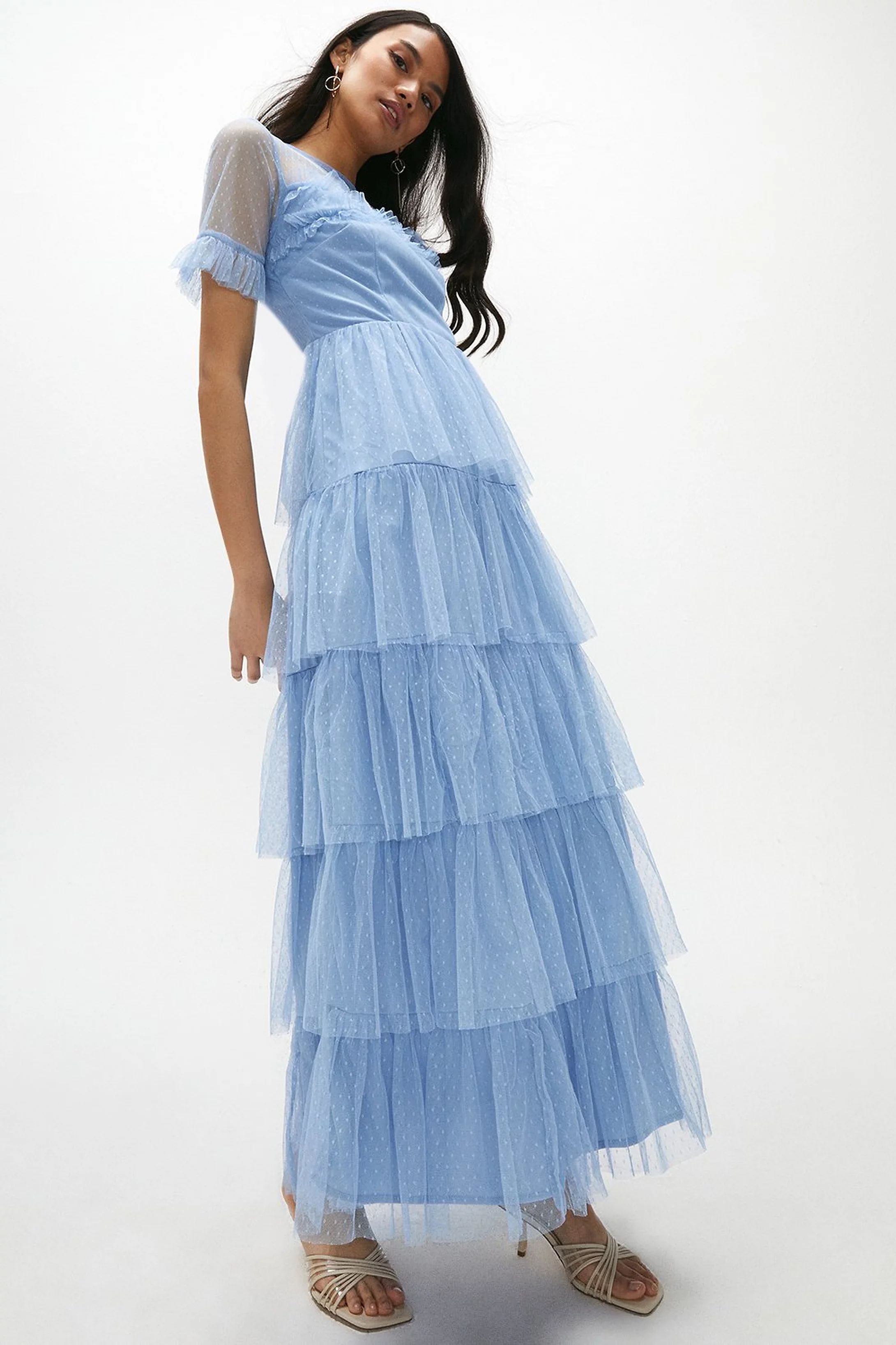 Ruffle Tier Skirt Short Sleeve Maxi Dress | Coast (UK)