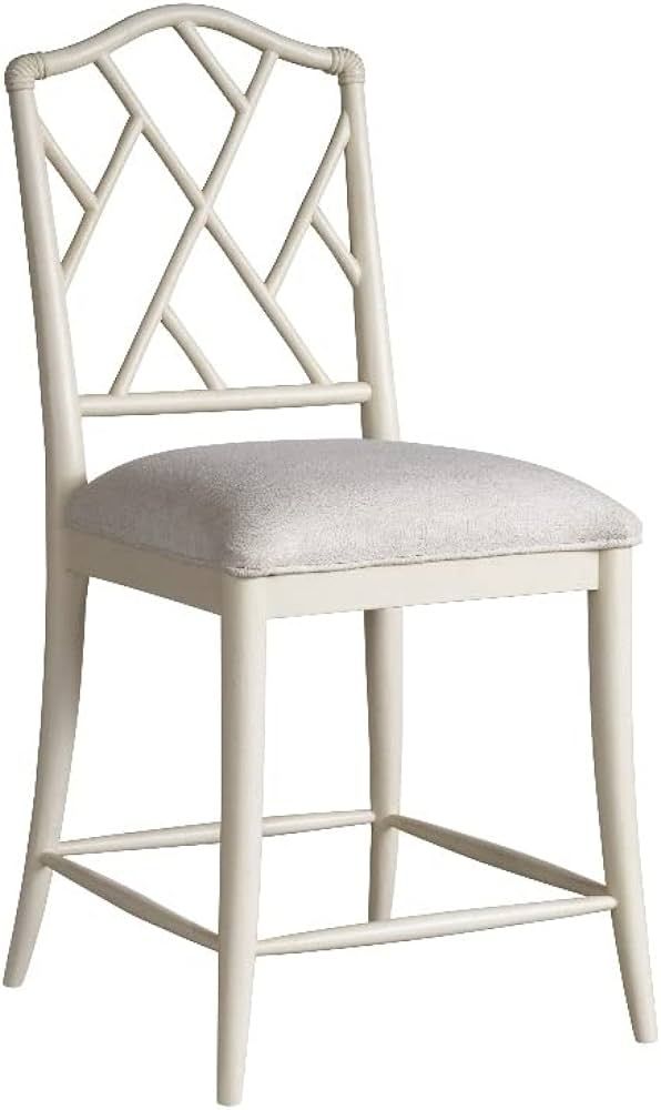 Universal Furniture Set of 2 Solid Wood Chippendale Counter Stools in Off White | Amazon (US)