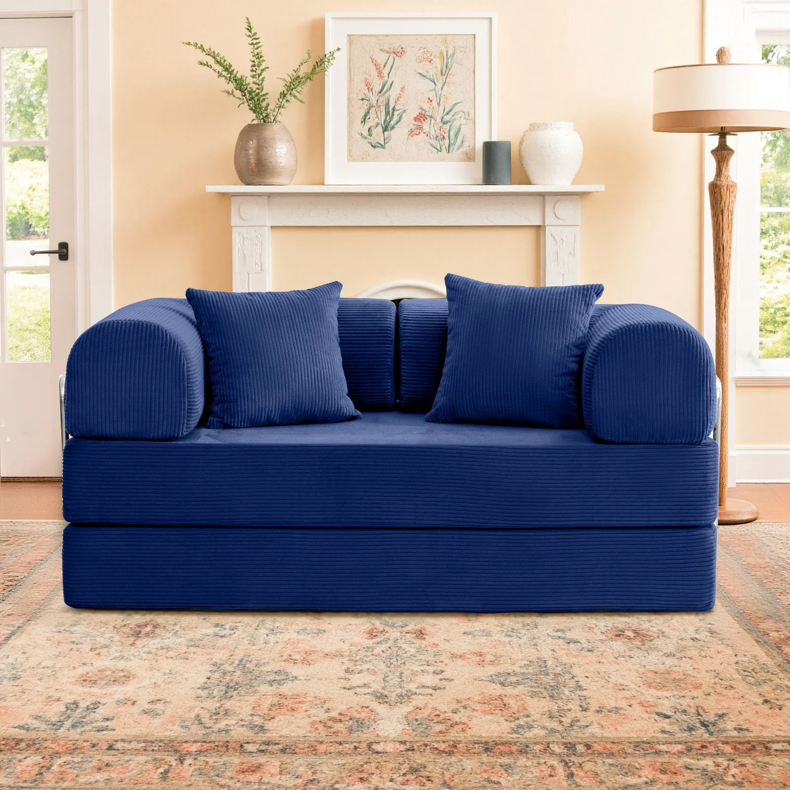 COOLHUT 63" W Combination Sofa, High Rebound Density Sponge Sofa Couch, Two Forms Floor Couch Thr... | Walmart (US)