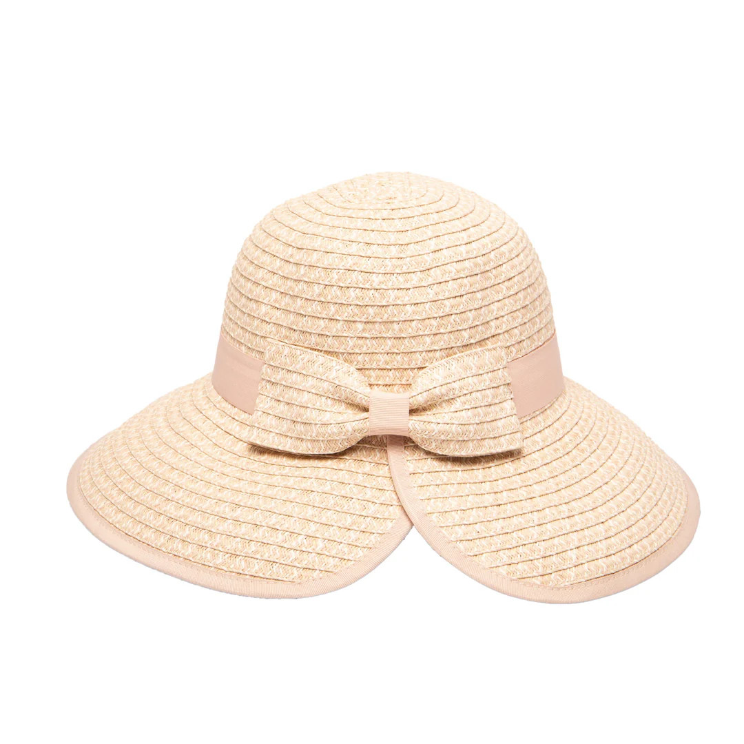 Women's Contrasting Edged Sun Brim Hat with Back Bow | San Diego Hat Company