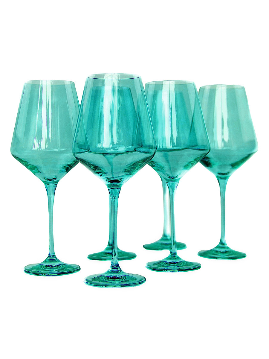 Hand-Blown Wine Glass 6-Piece Set - Emerald Green | Saks Fifth Avenue