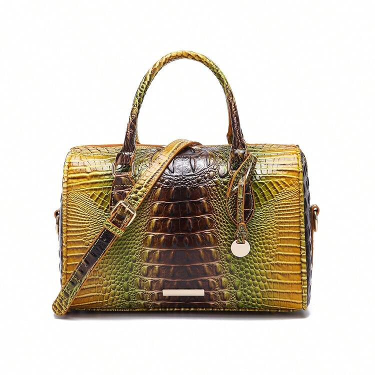 Women's Handbags, Colorful Crocodile Pattern Boston Bags,  Women's Handbags - Fashionable Contras... | SHEIN