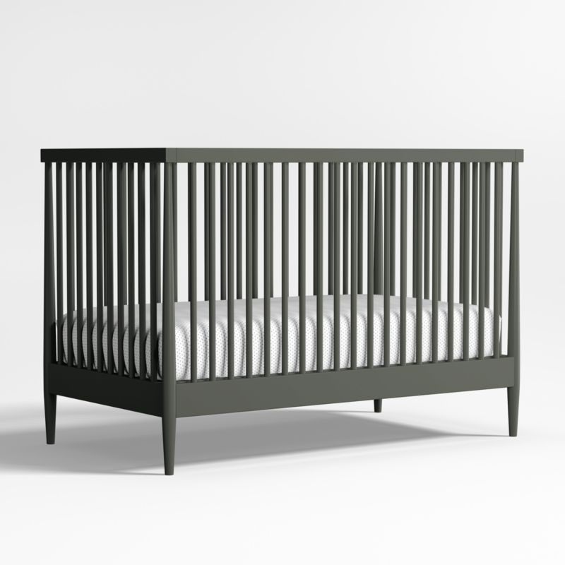 Hampshire Olive Green Wood Convertible Baby Crib + Reviews | Crate & Kids | Crate & Barrel