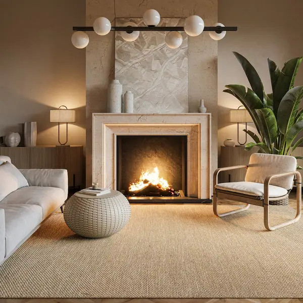 Nuloom Alessi Solid Farmhouse Cotton Area Rug - 8'6" x 11'6" - Tan | Bed Bath & Beyond