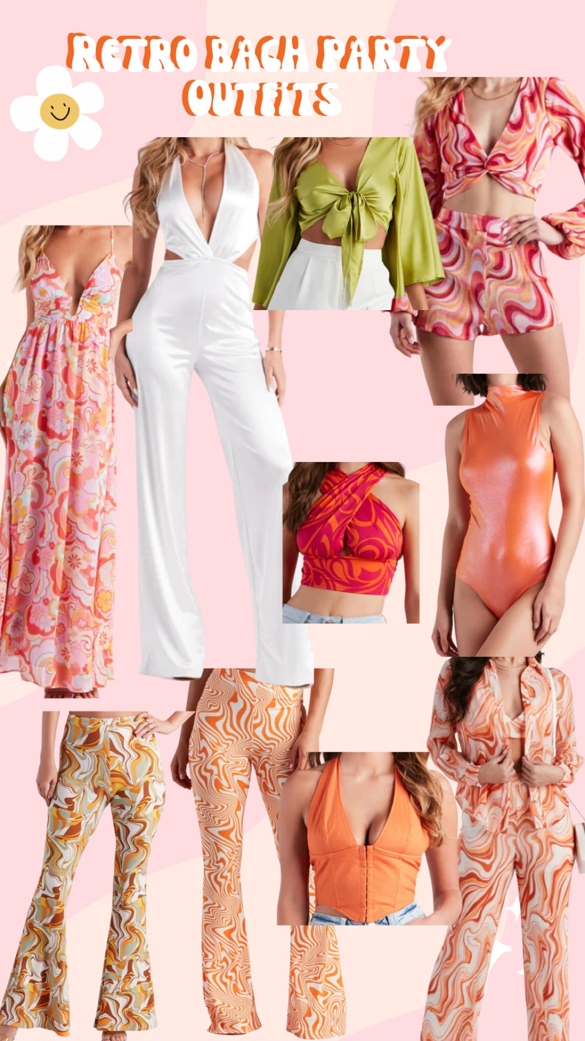 Retro bach party outfits for LESS

Boogie the night away in these dazzling disco bachelorette party outfits! Some to sparkle and shine just as much as the bride-to-be, a range of glittering sequins, vibrant colors, and classic 70s flare. Embrace the disco era with bell-bottom pants, halter tops, and platforms that make you the dancing queen of the night. Perfect for themed parties, these outfits are your ticket to a night of unforgettable fun and disco fever on a BUDGET #DiscoBachelorette #70sFlare #DancingQueen #DiscoFever #SequinStyle #BacheloretteParty

#LTKSale