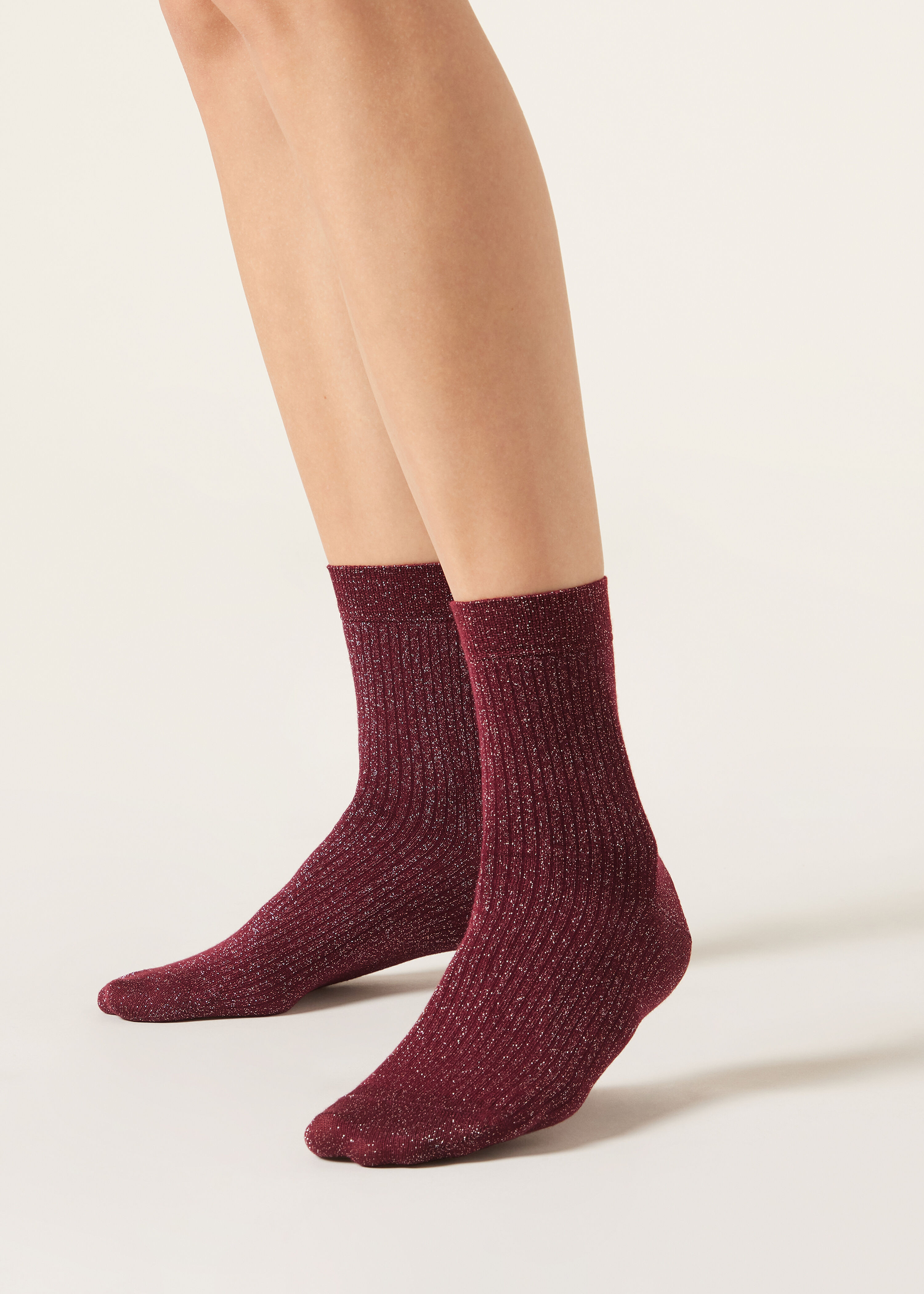Ribbed Glitter Socks | Calzedonia US