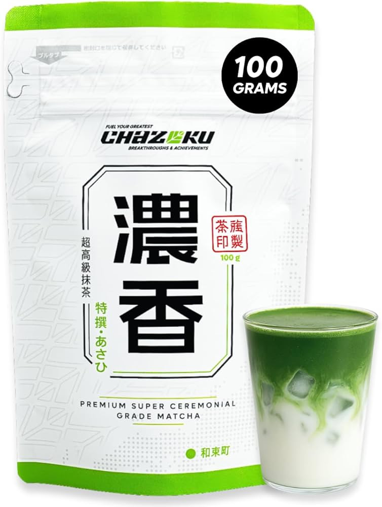 Chazoku Asahi 100g Bulk Bag - Matcha Green Tea Powder - Single Cultivar - Super Ceremonial Grade ... | Amazon (US)