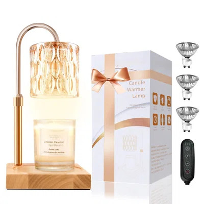 Candle Warmer Lamp With 3 Bulbs, Adjustable Height Dimmable Candle Warmer With Timer, Compatible With Large Jar Candles, Candle Lamp With Charming Gif | Wayfair North America