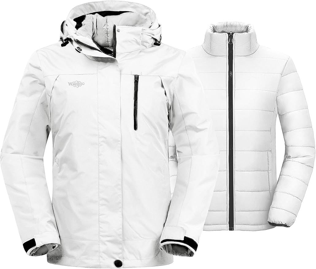 Wantdo Women's 3 in 1 Waterproof Ski Jacket Windproof Winter Snow Coat Snowboarding Jackets Warm ... | Amazon (US)